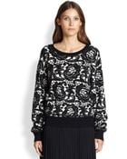 DKNY Silk & Cashmere Printed Sweater - Lyst