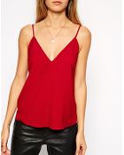 Asos Plunge Neck Cami Top - Lyst