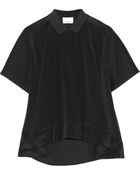 3.1 Phillip Lim Silk-Paneled Woven Stretch-Cotton Top - Lyst