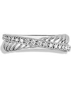 David Yurman Crossover Ring With Diamonds - Lyst