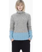 James Perse Colorblock Turtle Neck Sweater - Lyst