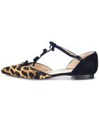 Oscar de la Renta Evelyn Leopard Print Pointy Toe Flats - Lyst