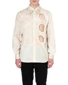 Comme Des Garçons Cut-out Stain-effect Shirt - Lyst