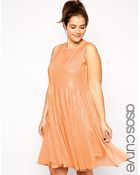Asos Curve Mesh & Sequin Skater Dress - Lyst