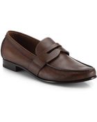 Prada Saffiano Leather Penny Loafers - Lyst