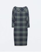 Zara Checked Shift Dress - Lyst