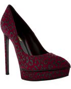 Saint Laurent Janis Leopard Print Platform Pump - Lyst