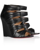 Christian Louboutin Developpa 100 Leather Wedge Sandals - Lyst