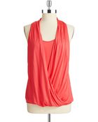 Trina Turk Drape Front Blouse - Lyst