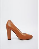 Ganni Candie Texas Chunky Heeled Leather Pumps - Lyst