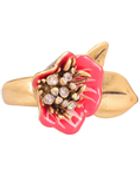 Oscar de la Renta Painted Flower Ring - Lyst