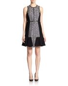 Rebecca Taylor Mixed-Media Paneled Dress - Lyst