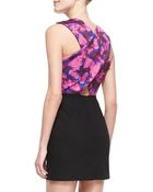 Thakoon Addition Printedsolid Asymmetric Crepe Dress - Lyst