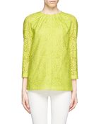 No 21 Gathered Neck Lace Top - Lyst