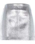 River Island Silver Metallic Mini Skirt - Lyst