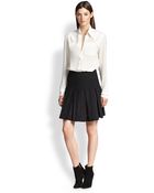 Donna Karan New York Pleated Stretch Wool/Silk Skirt - Lyst