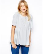 Asos Godet Peplum Top - Lyst