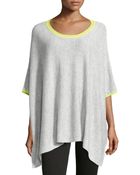 Acrobat Contrast-Trim Knit Poncho Sweater - Lyst