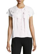 Carolina Herrera Soft Viscose-Blend Ruffled Blouse - Lyst