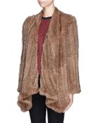 H Brand 'Ashleigh' Rabbit Fur Knit Drape Jacket - Lyst