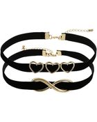 Topshop Black Velvet Choker Pack - Lyst