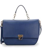 Versace Flap-Front Leather Shoulder Bag - Lyst