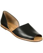 Franco Sarto Venezia Leather Open-Toe Flats - Lyst