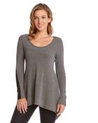 Karen Kane Faux Leather Handkerchief Top - Lyst