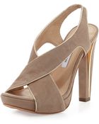 Diane von Furstenberg Julia Suede Platform Sandal - Lyst