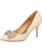 Badgley Mischka Lemonade Metallic Leather Pump - Lyst