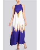 Natori Printed Silk Twill Dress - Lyst