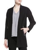 Elie Tahari Leeann Zip-Detail Knit Coat - Lyst