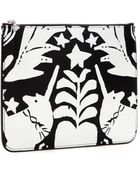 Alexander McQueen Printed Satin Clutch - Lyst