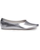Stella McCartney Metallic Fauxleather High Vamp Flats - Lyst