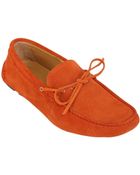 Giorgio Armani Perforated Suede Driving Shoes - Lyst