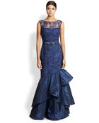 Teri Jon Lace & Taffeta Gown - Lyst