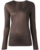 Akris V Neck Shirt - Lyst