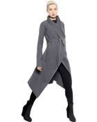 Gareth Pugh Leather Piping Wool Coat - Lyst
