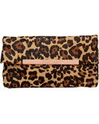 Joie Calf Hair Helena Foldover Clutch - Lyst