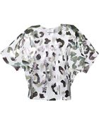 Julien David Mesh Metallic Shapes Top - Lyst
