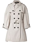 Burberry Brit Cotton Blend Cocoonstyle Trench Coat - Lyst