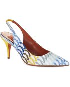 Missoni Fabric Slingback Heels - Lyst