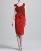 Donna Karan New York Slash Draped Jersey Dress - Lyst