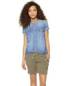 Madewell Short Sleeve Chambray Shirt - Lyst