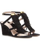 Chloé Suede Wedge Sandals - Lyst