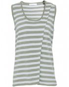 Nicole Farhi Striped Crossover Vest Top - Lyst