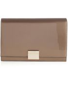 Karen Millen Patent Leather Clutch - Lyst