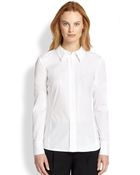 Lafayette 148 New York Francine Stretch Cotton Blouse - Lyst