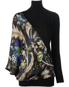 Roberto Cavalli Floral Panel Sweater - Lyst