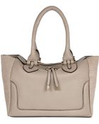 River Island Grey Leather Textured Panel Tote Bag - Lyst